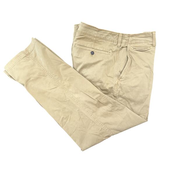 American Eagle Mens 36x32 Relaxed Straight Extreme Stretch Khaki Pants - Picture 1 of 10